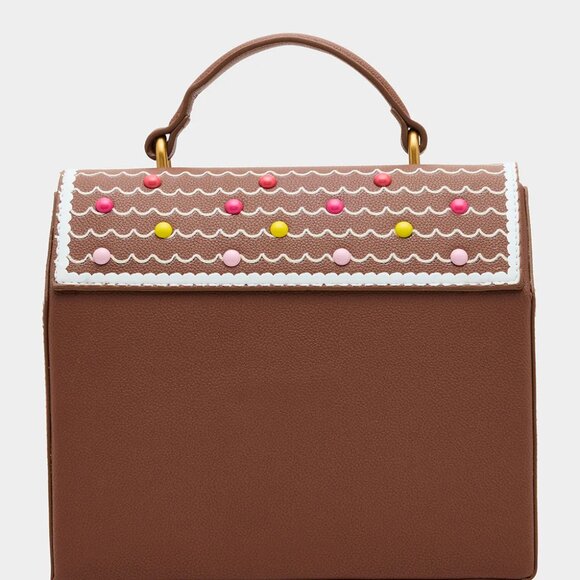 Betsey Johnson Kitsch Baking Spirits Bright Light Up Gingerbread House Crossbody - Picture 5 of 14